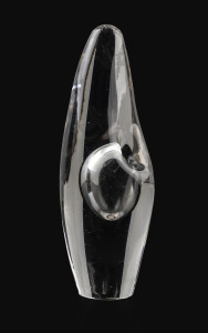 TIMO SARPANEVA "Orkidea" (orchid) Finnish glass bud vase for Iittala, designed in 1954, engraved "Timo Sarpaneva 3568", 14cm high