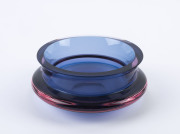 TAPIO WIRKKALA Finnish glass bowl in purple and blue for Iittala, engraved "Tapio Wirkkala, 3250", ​5.5cm high, 14cm diameter