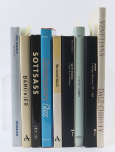 ITALIAN GLASS: "Dino Martens" by Marc Heiremans, "Art Of The Barovier" by Marino Barovier, "Sottsass Glass Works", by Barovier, Bischofberger & Carboni, "Contemporary Glass" by Susanne K. Frantz, "Art Glass By Archimedes Seguso" by Umberto Franzoi, "Carlo Scarpa Glass Of An Architect" by Marino Barovier, "I Vetri Venini" by Franco Deboni, "Venini Catalogue Raisonné 1921-1986", and "Venetians, Dale Chihuly", (9 Vol.)
