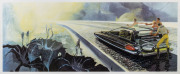 SYD MEAD (U.S.A. 1933-2019), I.) untitled, II.) untitled, chromolithographs, 29 x 72cm each, frames 49 x 89cm overall - 2