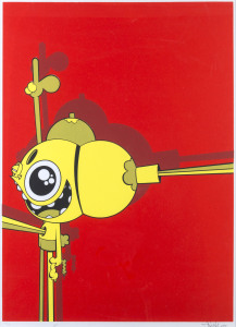 JAMES MARSHALL DALEK (born 1968), untitled, silkscreen serigraph numbered 47/100, signed in pencil lower right "Dalek, '03", 61 x 45cm, frame 82 x 64cm overall, with accompanying book