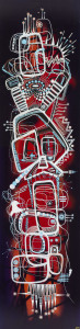 JAY WALKER, The Totem, acrylic on canvas, signed lower left "J.W.", signed and dated verso "Jay Walker, '09", 122 x 31cm