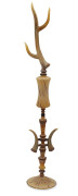 CHRISTIAN ARNOLD "African King I" tall perfume bottle with stylized antler stopper, circa 2008, Kirra Galleries "Glass On Flame" exhibition 2008, lot 6, 60cm high