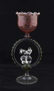 CHRISTIAN ARNOLD "Two Torsos" glass goblet, Kirra Galleries "Glass On Flame" exhibition, 27cm high