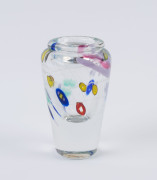 MOSHE BURSUKER art glass vase, engraved "Moshe, '86", with M.B. monogram, ​11cm high