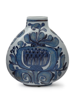 ROYAL COPENHAGEN faience pottery vase, circa 1960's, beehive factory mark stamped "Denmark" with potters marks and monograms, 22cm high