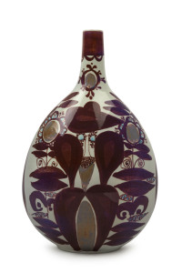 ROYAL COPENHAGEN faience pottery vase by KARI CHRISTENSEN, circa 1960's, stamped "Royal Copenhagen, Denmark", 27.5cm high