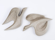 ELLIS pottery pair of vintage flying wall birds, mid 20th century, 26cm long