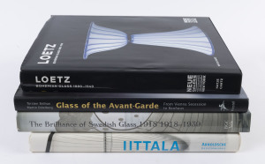 GLASS: "Iittala 120 Years Of Finnish Glass, Complete History With All Designers" published by Arnoldashe, "The Brilliance Of Swedish Glass 1918-1939" published by BGC Yale, "Glass Of The Avante-Garde, From Vienna Secession To Bauhaus" published by Prestel