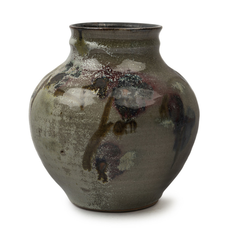 MILTON MOON Australian studio pottery vase, incised "Milton Moon", ​17cm high