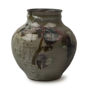 MILTON MOON Australian studio pottery vase, incised "Milton Moon", 17cm high
