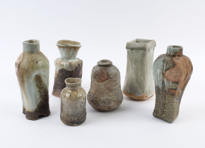 Australian studio pottery jug and five assorted vases, (6 items), the largest 24cm high