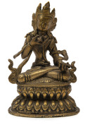 A Tibetan Tara Buddha, bronze and copper, 18th/19th century, ​11.5cm high