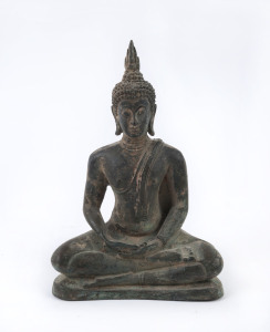 A cast bronze Buddha statue, most likely Thai, 19th century, ​17cm high