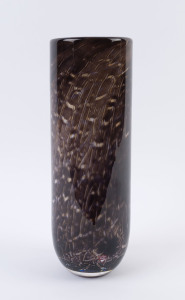 ORREFORS Swedish cylindrical glass exhibition vase by HELEN KRANTZ, circa 1996, engraved "Orrefors, Expo, 25 100, Helen Krantz", 36cm high