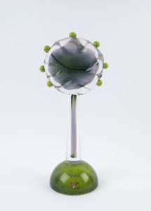 ORREFORS Swedish art glass sculpture, circa 1992, engraved "Orrefors, 912282 Vivianne Karlman, EA 1-92", 42cm high