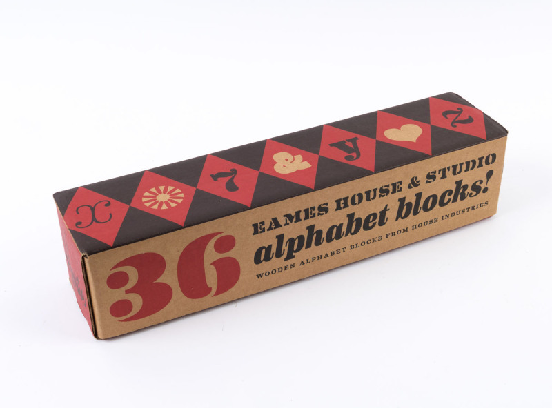 EAMES House & Studio "Alphabet Blocks" in original box, ​the box 42.4cm wide