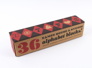 EAMES House & Studio "Alphabet Blocks" in original box, the box 42.4cm wide