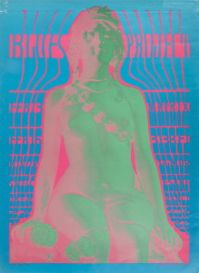 VICTOR MOSCOSO CONCERT POSTER Original poster for a Blues Project Concert. San Francisco: Matrix, Fillmore, San Francisco 1967. Part of the Neon Rose poster series. This is the rare "negative" first edition. Performers included the Grateful Dead. 51 x 3