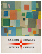 ARTIST UNKNOWN, abstract, circa 1960's, oil on canvas, gallery stock number verso "22.", 40.5 x 55.5cm. Accompanied by a 1966 Art Gallery of New South Wales exhibition catalogue "Balson, Crowley, Fizelle, Hinder" signed by Brian Finemore (Curator of Aust - 2