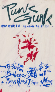 PHILIP BROPHY (1959 - ) "Punk Gunk" concert posters (2) for New Year's Eve 1977 and for a concert on 28th Feb.1978. screen prints, both approx. 40 x 25cm.cert on 28th Feb.1978. screen prints, both approx. 40 x 25cm.