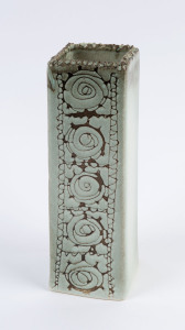 ARTUR HALPERN square form pottery vase, signed "A.H.", 28cm high