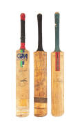 SIGNED CRICKET BATS: Bill Lawry signature on "Slazengers - Bill Lawry" Cricket Bat; Ian Chappell signature on "Gray-Nicolls - Ian Chappell" Cricket Bat; Dennis Lillee signature on "Gunn & Moore - Dennis Lillee" Cricket Bat. All match-used, Fair/Good condi