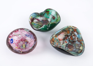 Three Murano glass bowls, circa 1950's the largest 13cm wide