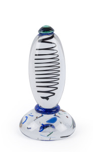 KOSTA BODA Swedish glass sculpture by GUNNEL SAHLIN, circa 1989, engraved "Kosta Boda, Gunnel Sahlin Edition 89, 4/20", 28cm high