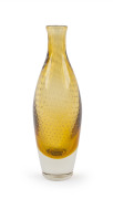 GUNNAL NYMAN amber Sommerso and bubble glass vase for Nuutajarvi Lasi Oy, circa 1950's, 25cm high