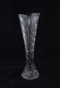 A Bohemian tall clear cut crystal vase, early 20th century, ​40cm high