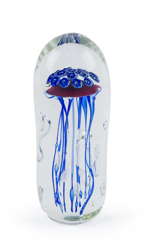SEAN O'DONOGHUE "Jellyfish" glass sculpture, engraved "S.O.D." with date (illegible), ​17cm high
