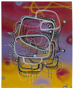 JAY WALKER, untitled street art, acrylic on canvas, signed and dated verso "Jay Walker, 2010", 51x 41cm