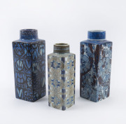 ROYAL COPENHAGEN three faience "Baca Series" vases by NILS THORSSON, circa 1960's, (3 items), stamped "Royal Copenhagen, Denmark", the largest 22.5cm high