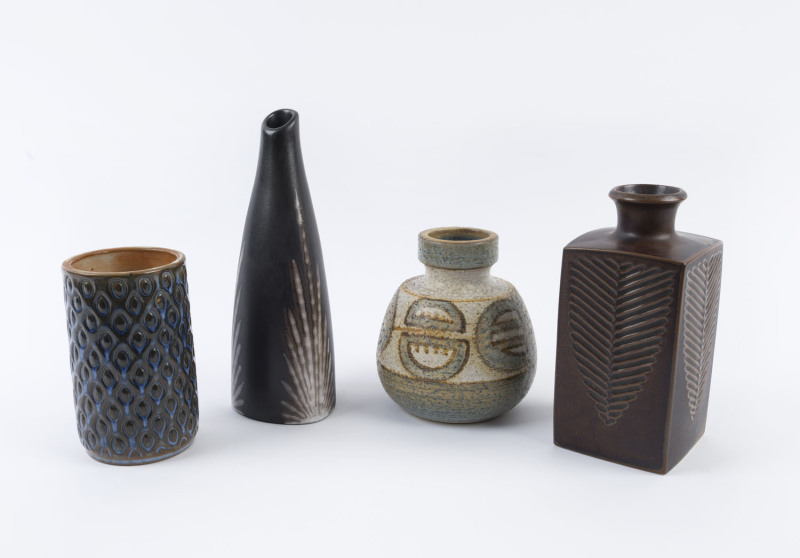 Four Scandinavian pottery vases, Swedish and Danish, circa 1960's, ​the largest 25cm high