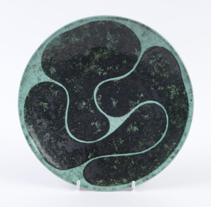 DANISH pottery bowl, circa 1950's-60's, incised "Denmark. A." with "A.O." monogram, 24cm diameter