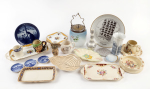 Assorted porcelain and silver plated ware including Carlton Ware, Royal Doulton Bunnykins, Royal Copenhagen, Salvador Dali plate, Rosenthal Studio-Linie vase, plates, dishes, jugs etc, 19th and 20th century, (28 items), the Dali plate 25cm diameter