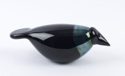 OIVA TOIKKA "Crow" limited edition glass sculpture for Iittala, circa 1982, engraved "O. Toikka, Nuutaj&auml;rvi", 9cm high, 26cm long