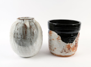 Two large studio pottery vases, 31cm and 27cm high