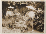 EDWARD MORSE (American, 1838 - 1925) JAPAN: A group of four photographs, circa 1890 on Velox paper; accompanied by a slip of paper identifying one as "1890 Lion dance (shishi-mai) on New Years Day - Peabody Museum of Salem, E.S. Morse Collection / Photog - 3