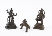 Three Indian bronze Hindu statues, 18th and 19th century, ​the largest 10.5cm high