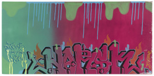 NORSK (Joel), Glitches In Tha System, acrylic on canvas, signed and titled lower left, 40 x 80cm