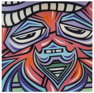 PHIBS (Tim Da Haan), Untitled (Face), circa 2006 acrylic on canvas, 92 x 92cm