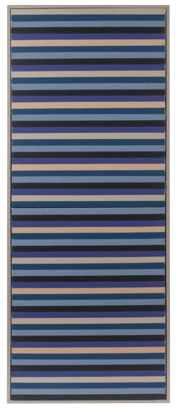 ARTIST UNKNOWN, abstract (horizontal lines), 1994, acrylic on canvas, signed and dated verso (illegible), 81 x 20cm