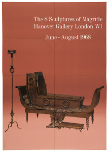 MAGRITTE POSTER: "The 8 Sculptures of Magritte The Hanover Gallery, London W1 June - August 1968". 84 x 59cm