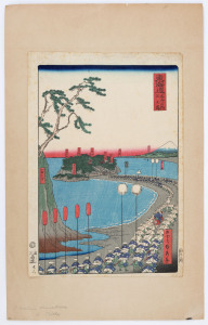 Two Japanese woodblock prints by YOSHIMORI and TSISHU, Edo and Meiji period, 19th century, not framed, sheet size 36 x 25.5cm