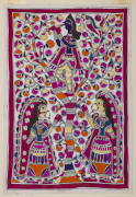 Six Indian paintings on parchment and paper, 19th and 20th century, housed in card mounts, the largest 55 x 38cm - 2