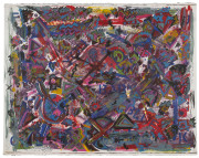 STEPHEN LESLIE WICKHAM (Australia, 1950 - ) MONNOM MON Lithograph in colours, signed 'S. L. Wickham' dated '85 and numbered 5/10 in pencil in lower right margin, 57 x 77cm, also, $EX + 1 EATH HA HA HA1 Lithograph in colours, signed "S.L. Wickham" and - 2
