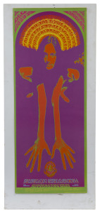 BOB SCHNEPF (USA) 1967 pair of classic posters for the Avalon Ballroom: #FD98-1 Dance Concert featuring Blue Cheer and Country Joe & the Fish Dec.1967; and #FD99-1 Dance Concert New Year's Eve 1967 with Blue Cheer, Country Joe & the Fish, The Flamin' Groovies, Dec.1967. both 71.5 x 27.5cm.