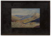 Artist Unknown "IBEX crossing a Pass in the Red Sea Hills" and "ISABELLA GAZELLE at the Foot of the Red Sea Hills" watercolours and pencil on card, both signed "REX" lower right, - 2